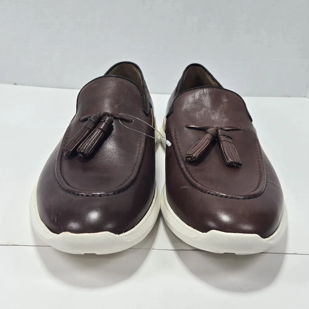 Johnston & Murphy Hennings Moc-Toe Tassle Brown Leather Slip-On Loafers Size 11
